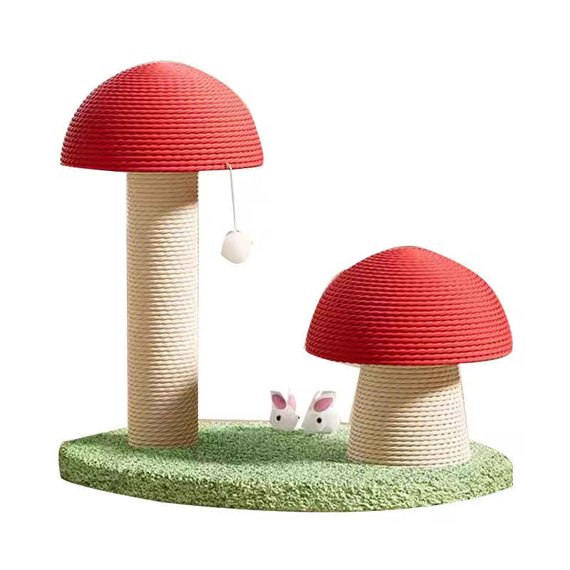 Cute Mushroom Cat Scratching Post Fun Energy Consuming Pet Cat Tower Tree Wholesale Cat Toys